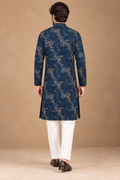 Deep Navy Bamboo Printed Kurta
