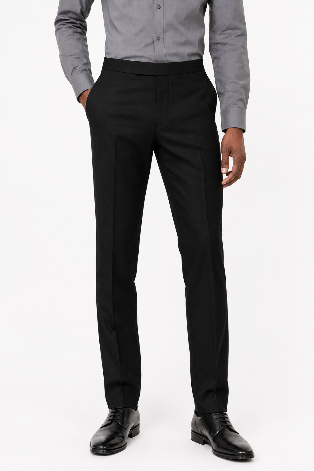 Black Merino Wool Blend Pant