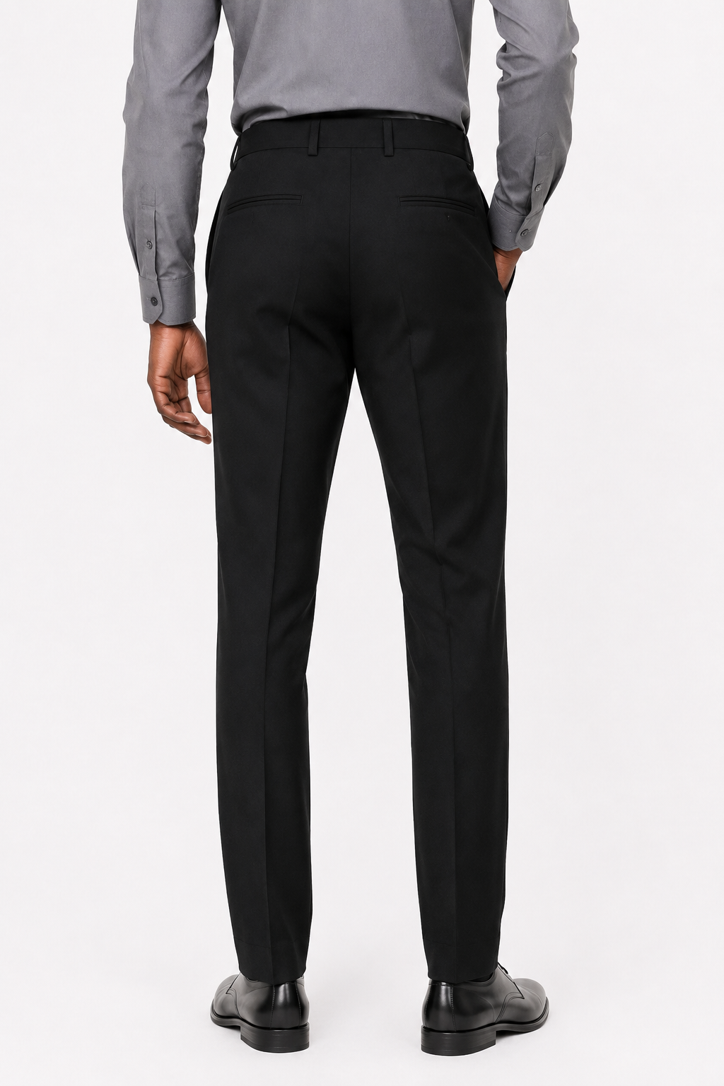 Black Merino Wool Blend Pant
