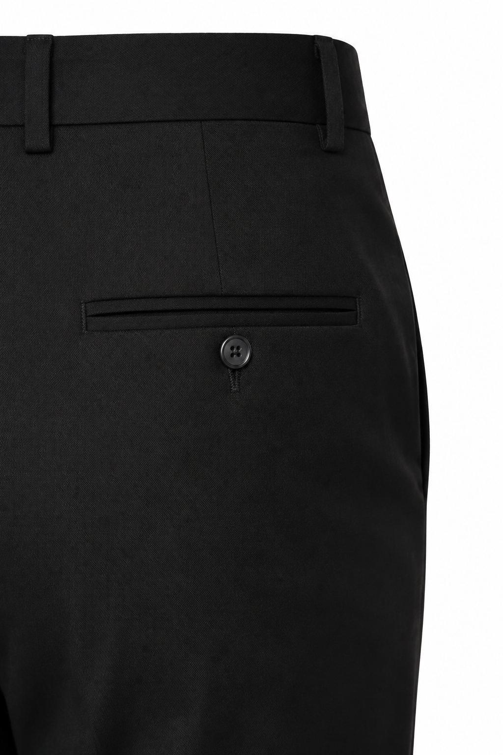 Black Merino Wool Blend Pant