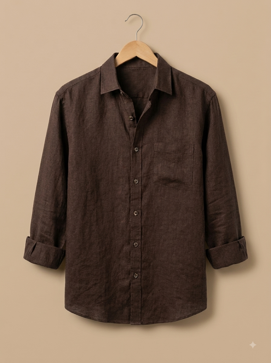 Midnight Coffee Linen Shirt