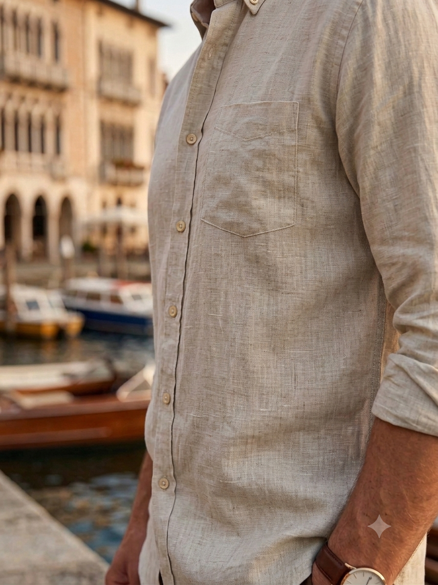 Everyday Oatmeal Linen Shirt
