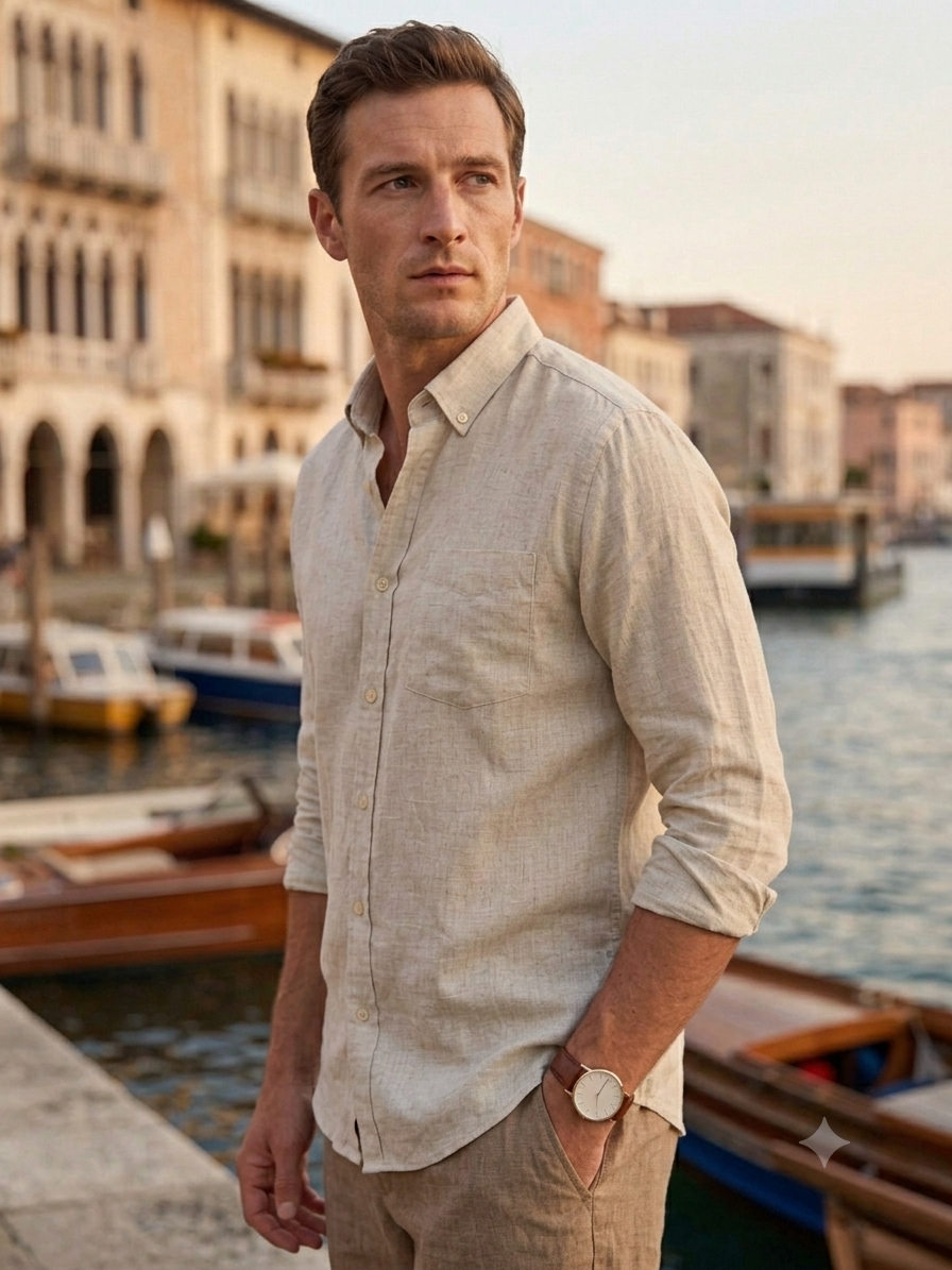 Everyday Oatmeal Linen Shirt