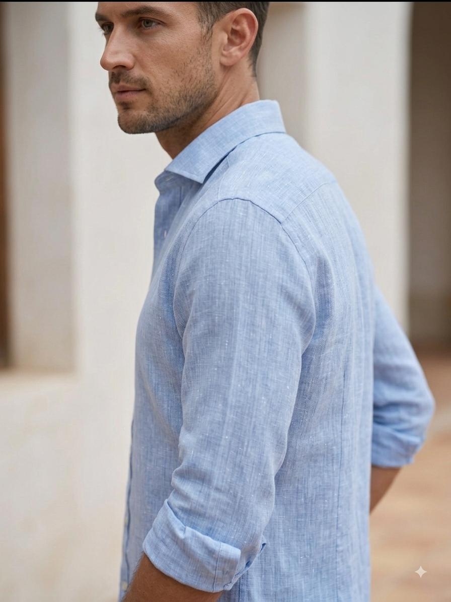 Oasis Blue Linen Shirt