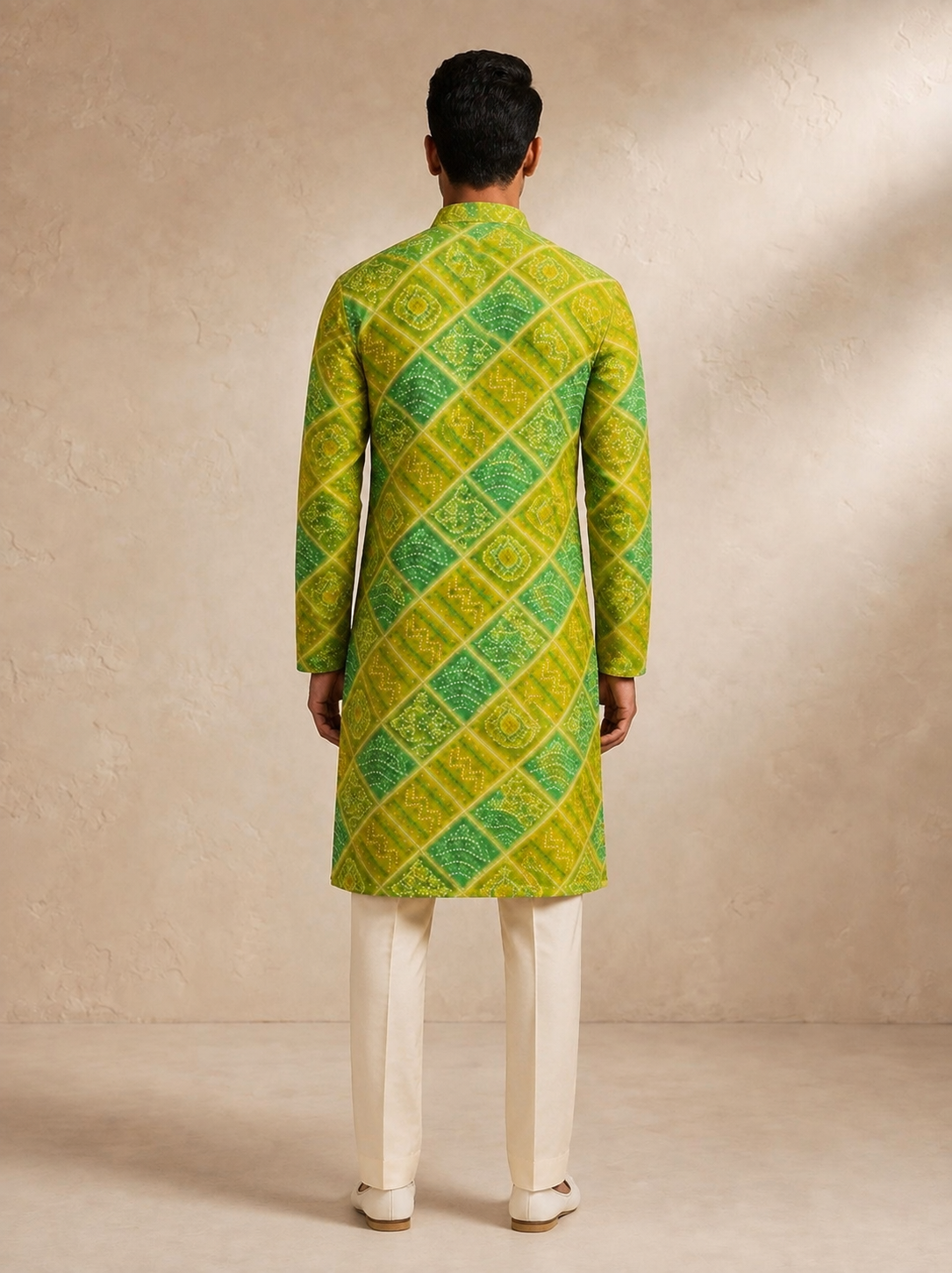 Vibrant Bandhej Geometric Kurta