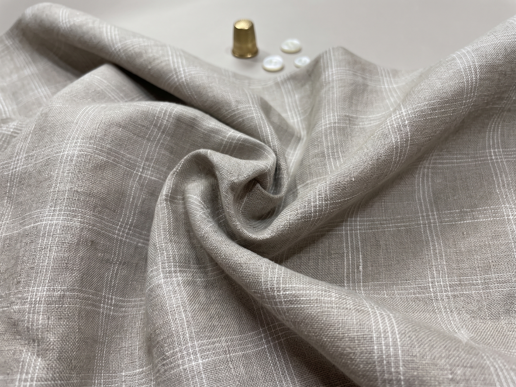 Natural Taupe Checkerd Shirt