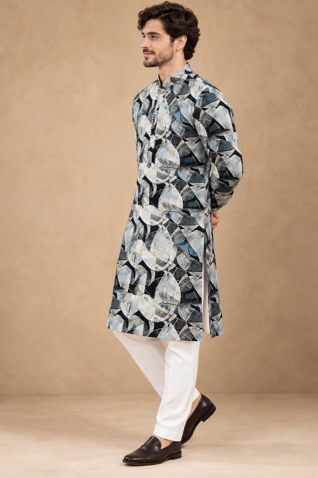 Abstract Mosaic Print Kurta