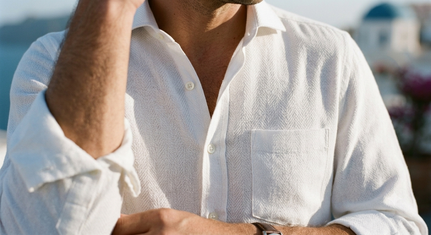 The Herringbone Essential White Shirt