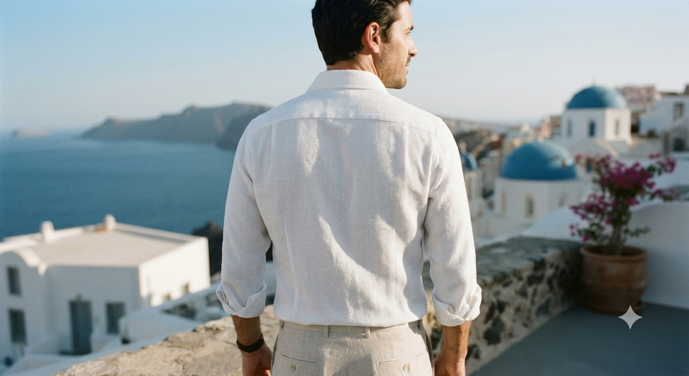 The Herringbone Essential White Shirt