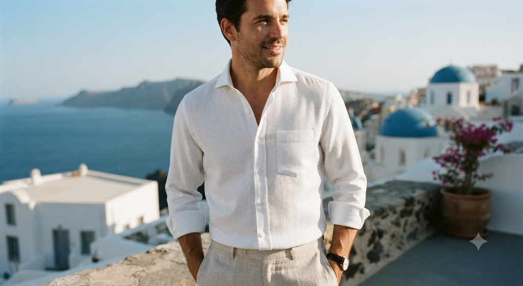 The Herringbone Essential White Shirt