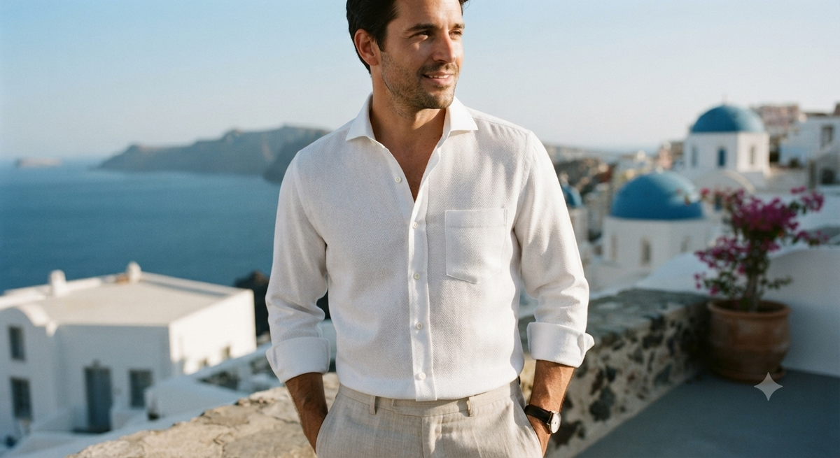 The Herringbone Essential White Shirt
