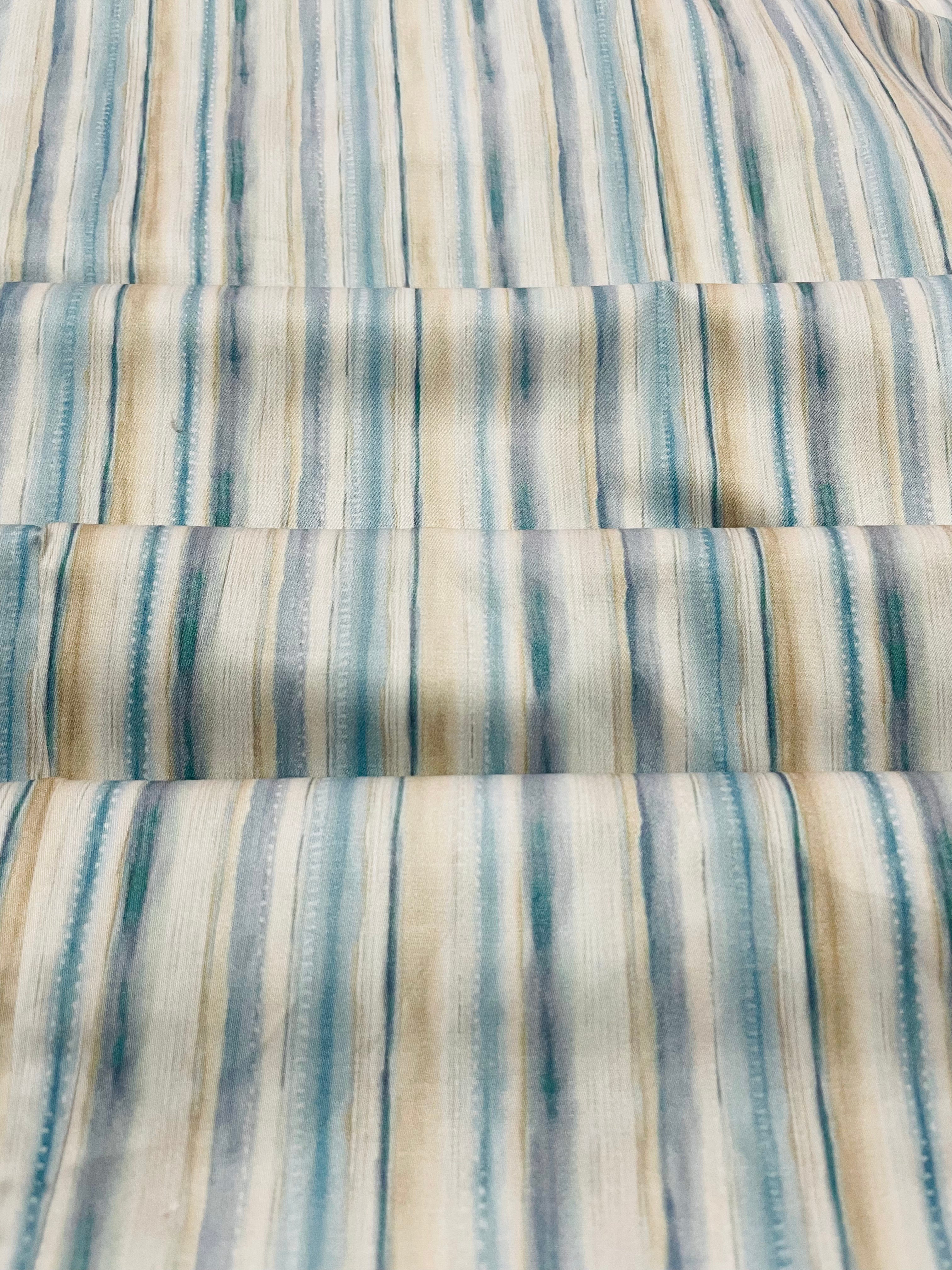 Light Aqua & Cream Striped Kurta