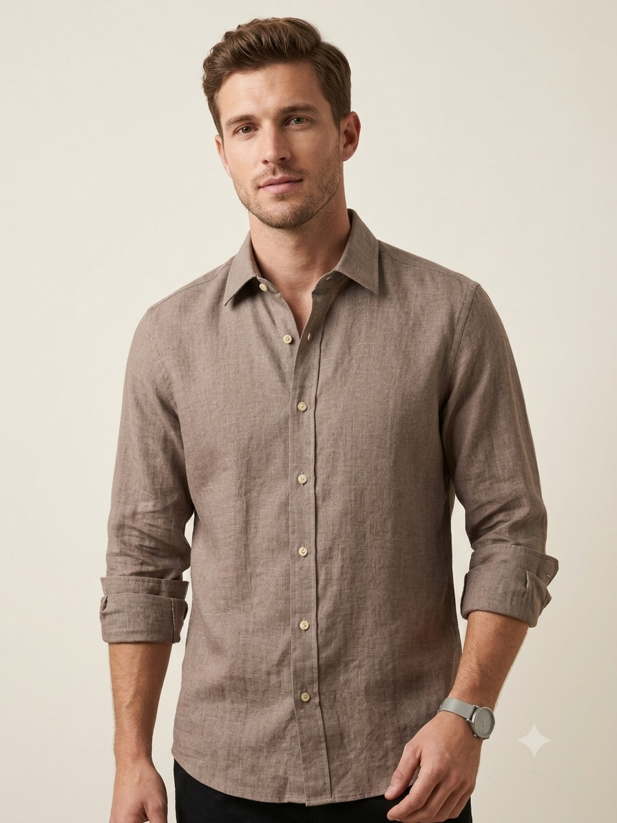 Mud Brown Linen Shirt