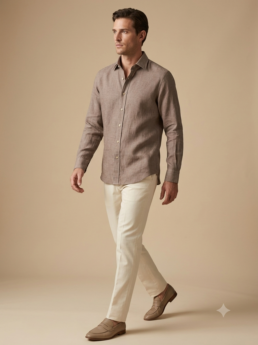 Mud Brown Linen Shirt