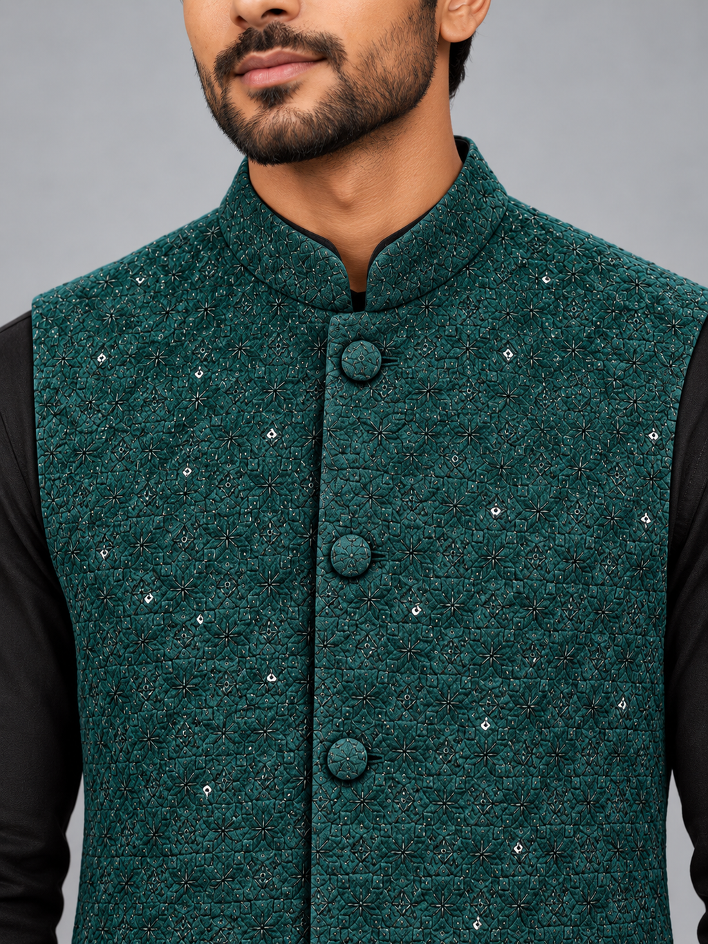 Emerald Starburst Embroidered Bandi