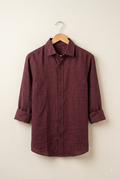 Burgundy Red Linen Shirt