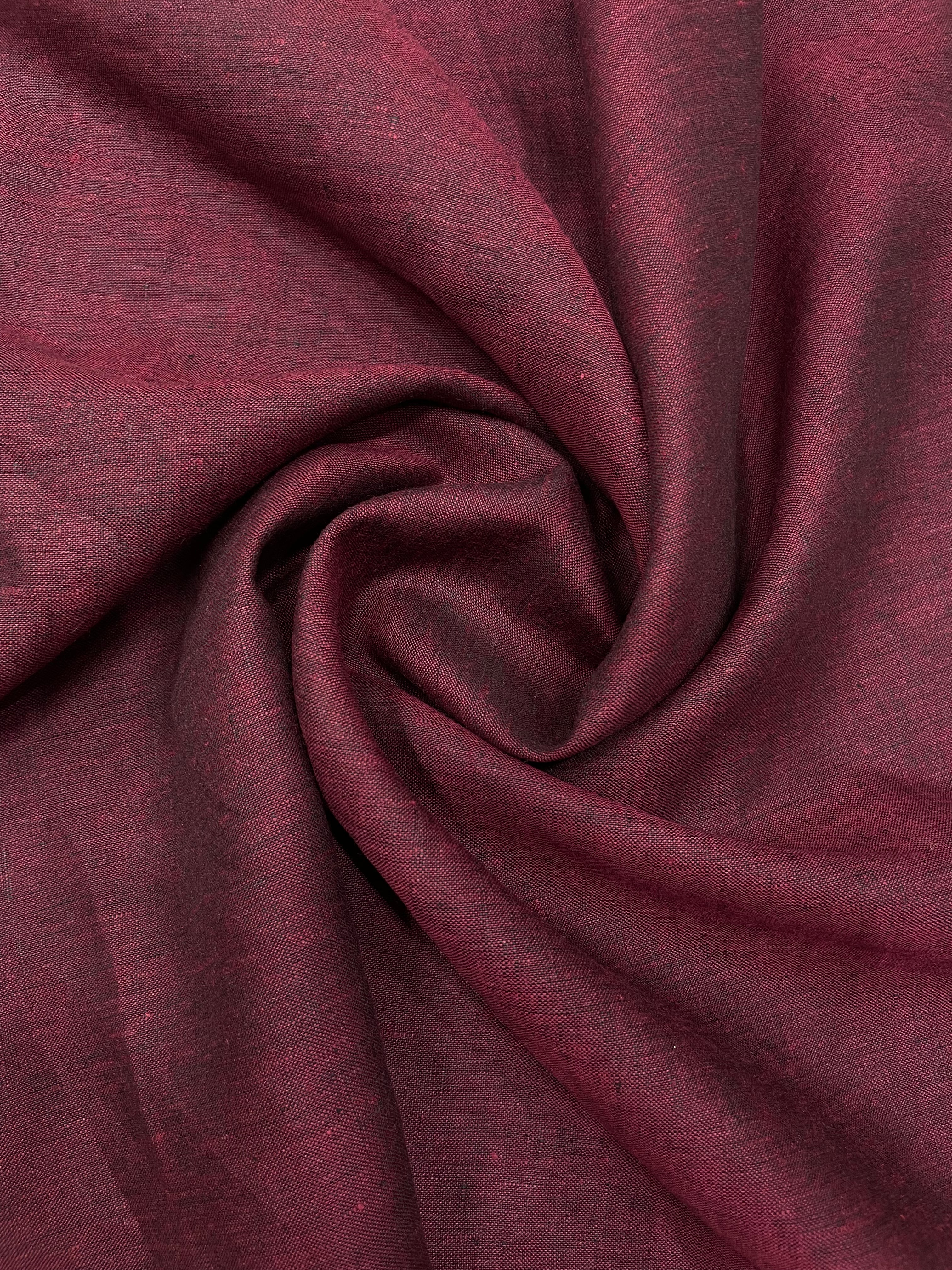Burgundy Red Linen Shirt