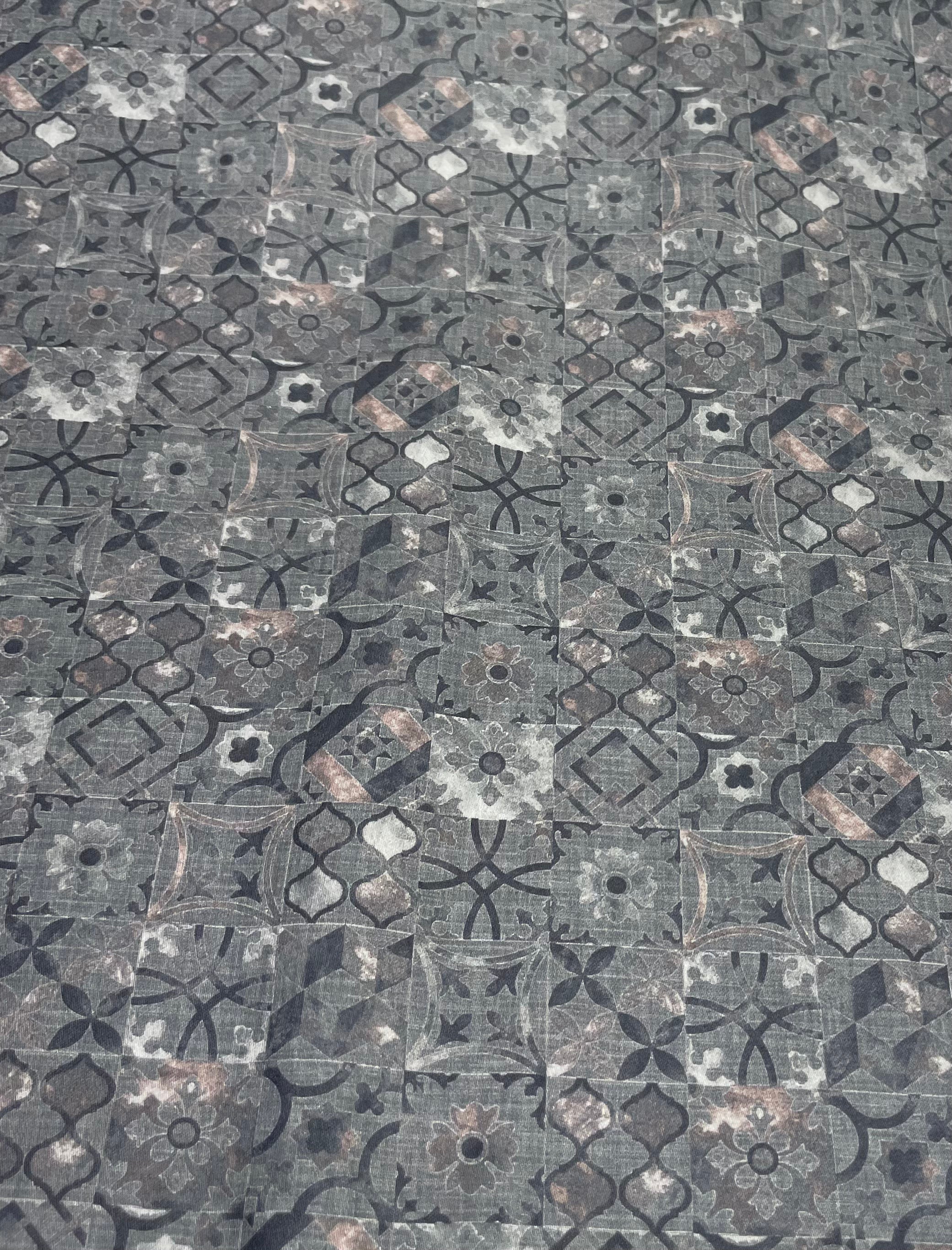 Midnight Grey Print Kurta