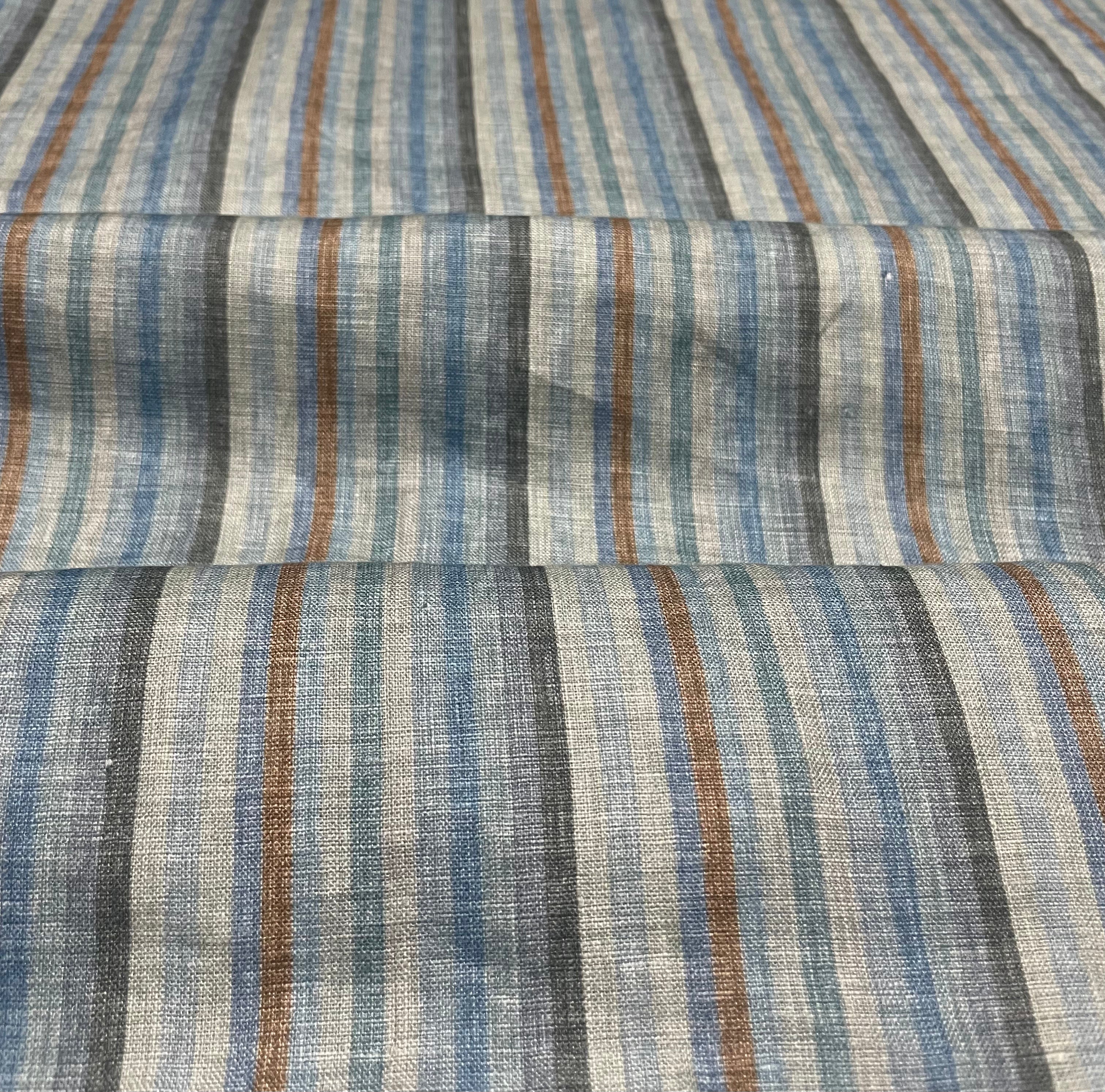 Coral Blue Stripes Shirt