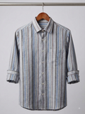 Coral Blue Stripes Shirt