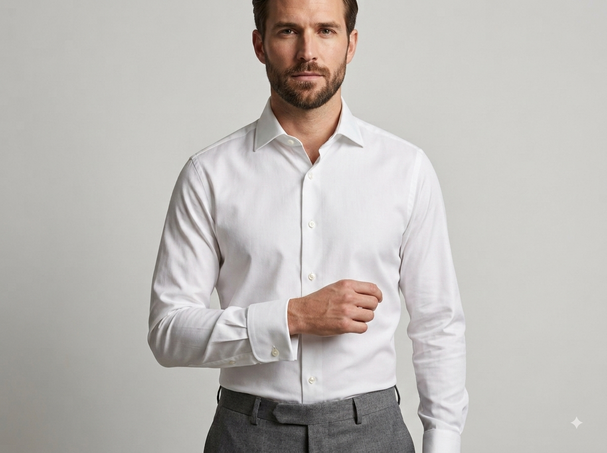 Pearl White Cotton Satin Shirt