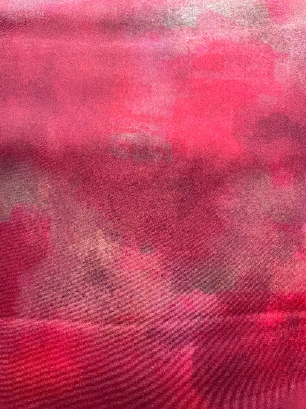 Festive Fuchsia Cloud Print Silk Kurta
