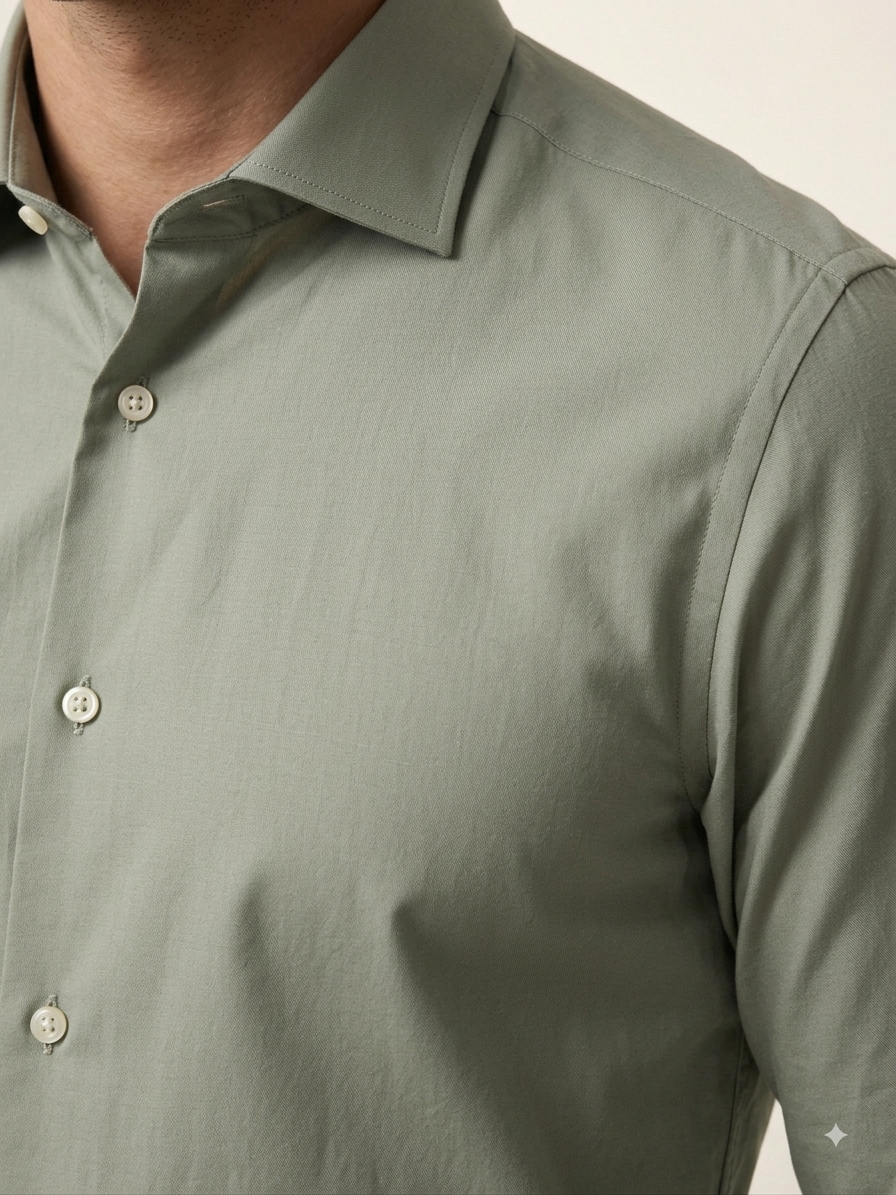 Olive Green Cotton Shirt
