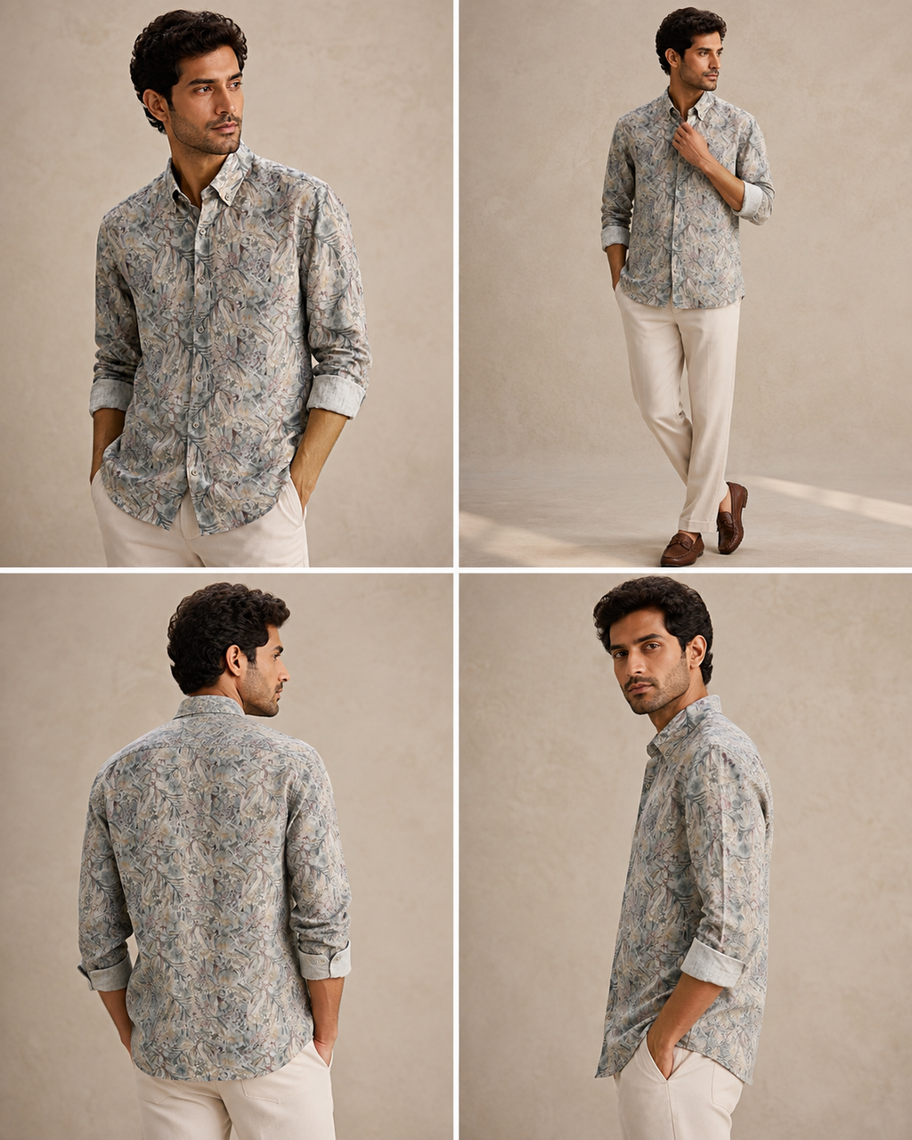 Vintage Tropics Digital Print Linen Shirt