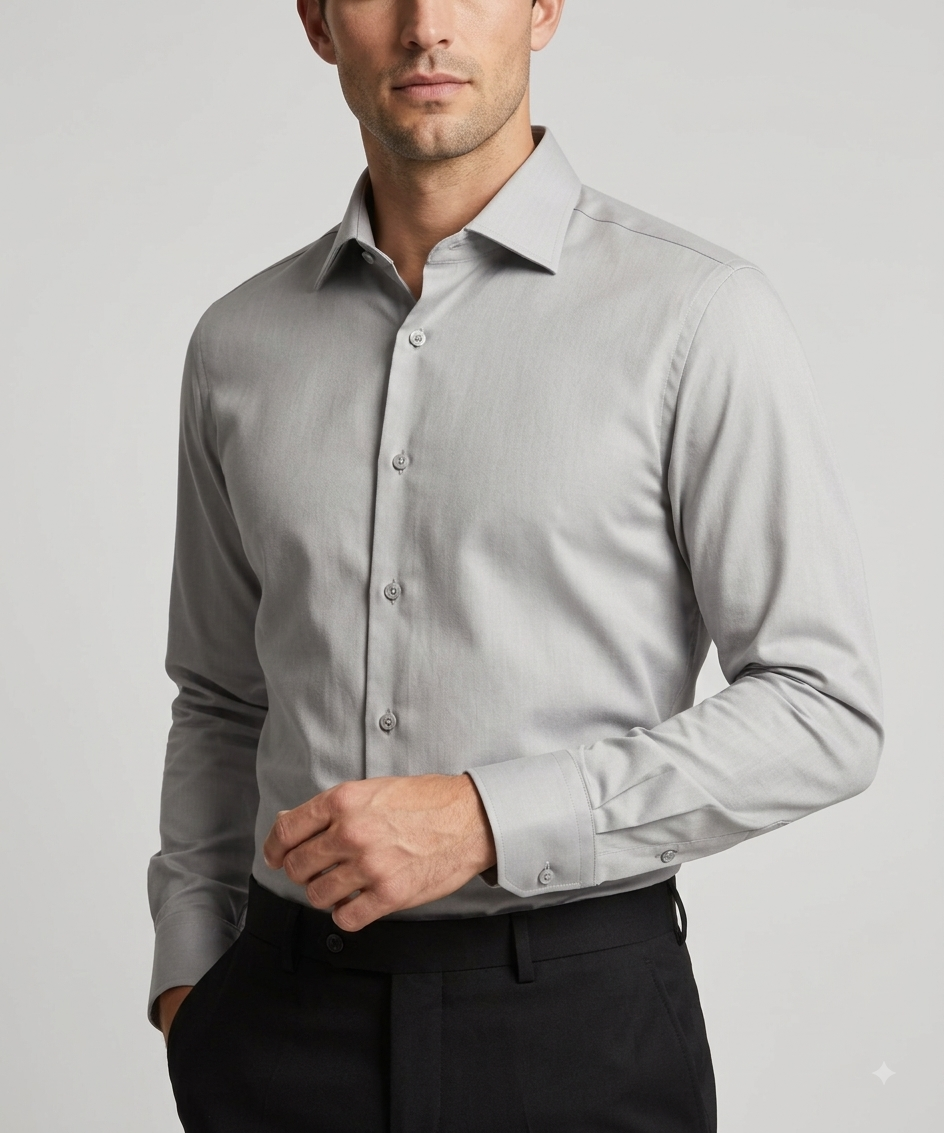 Mist Grey Cotton Shirt