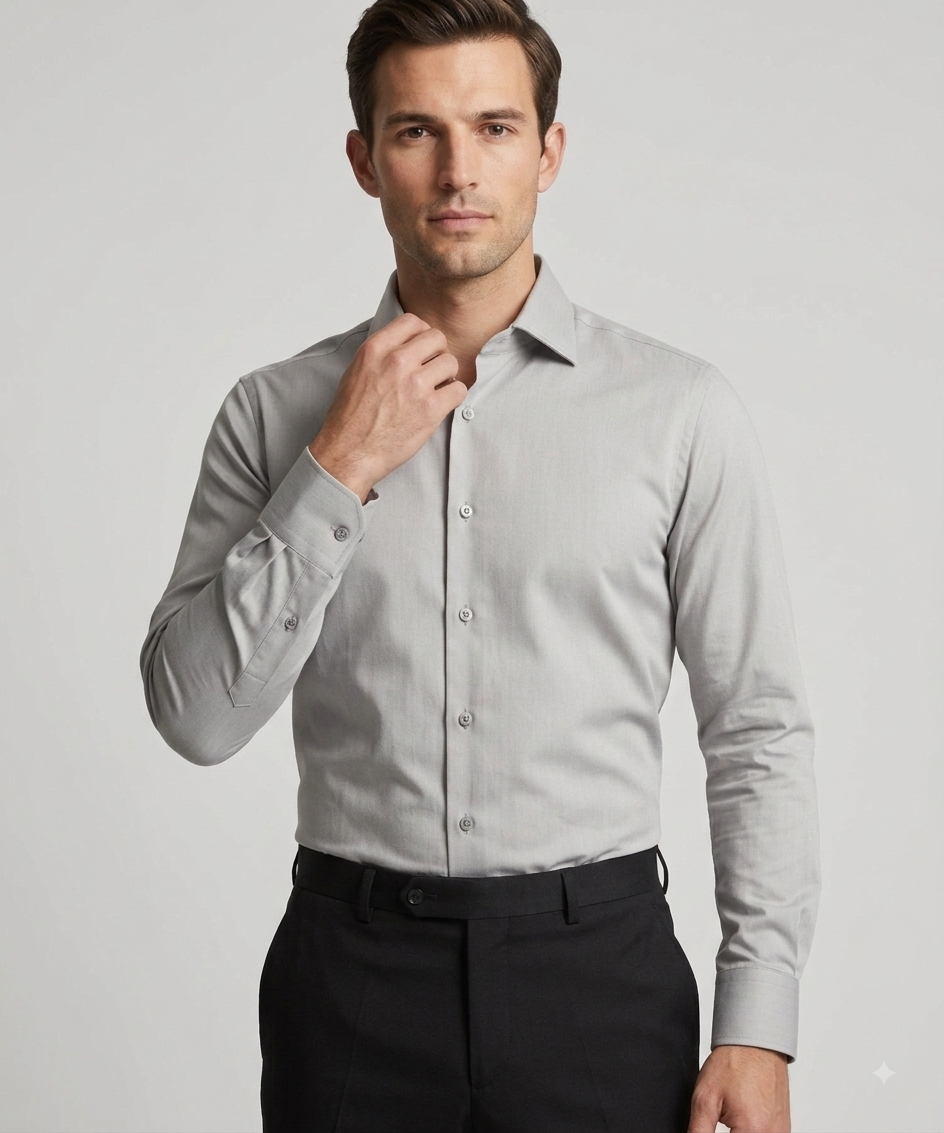 Mist Grey Cotton Shirt