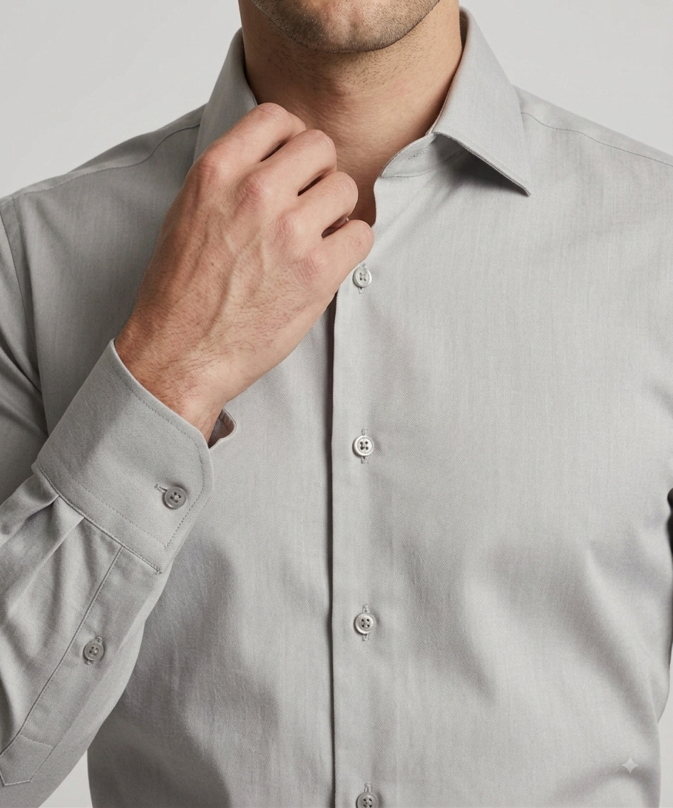 Mist Grey Cotton Shirt