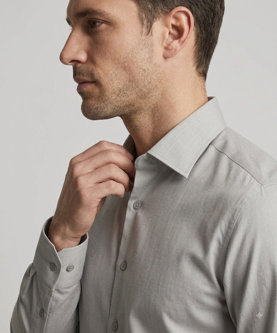 Mist Grey Cotton Shirt