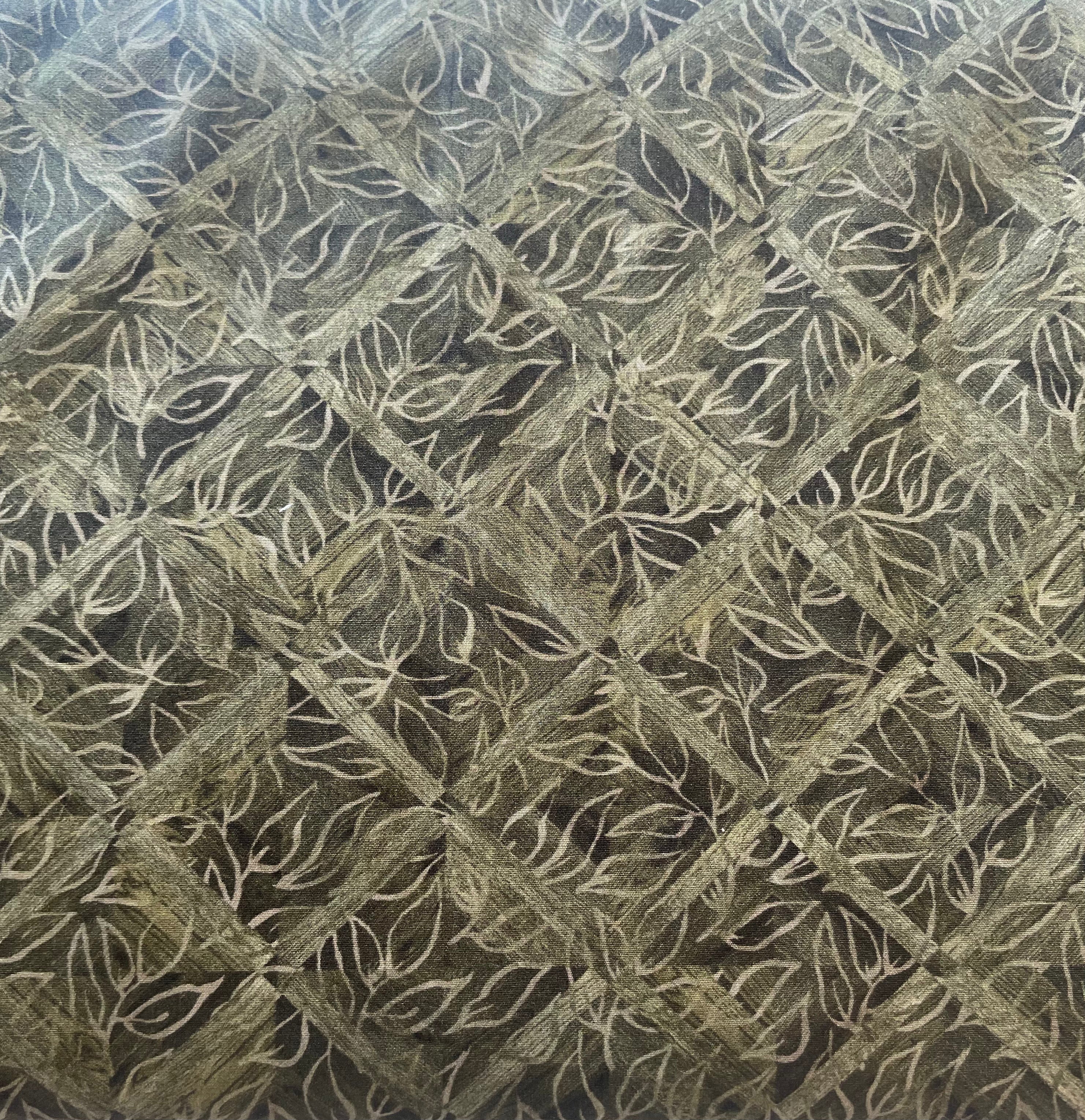 Olive Geometric Lattice Print Kurta