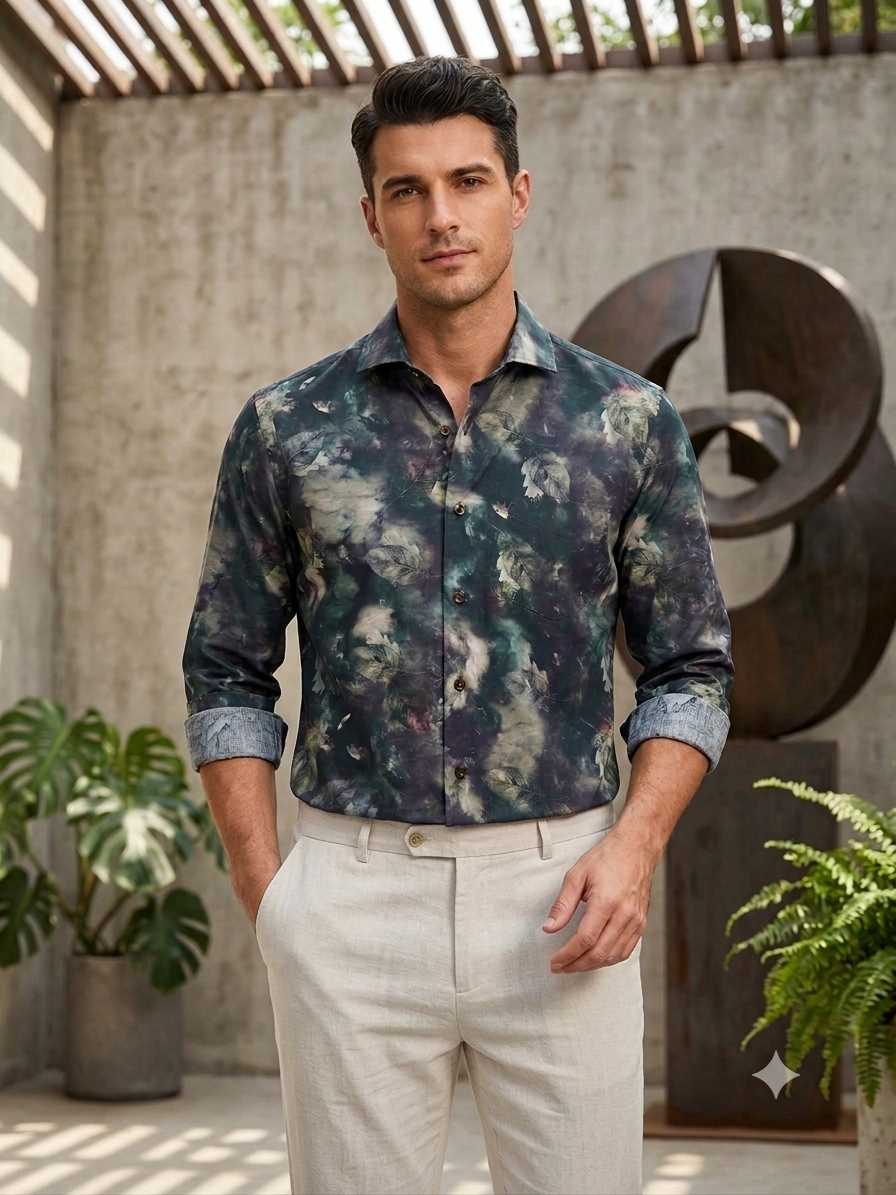 Dark Flora Printed Shirt