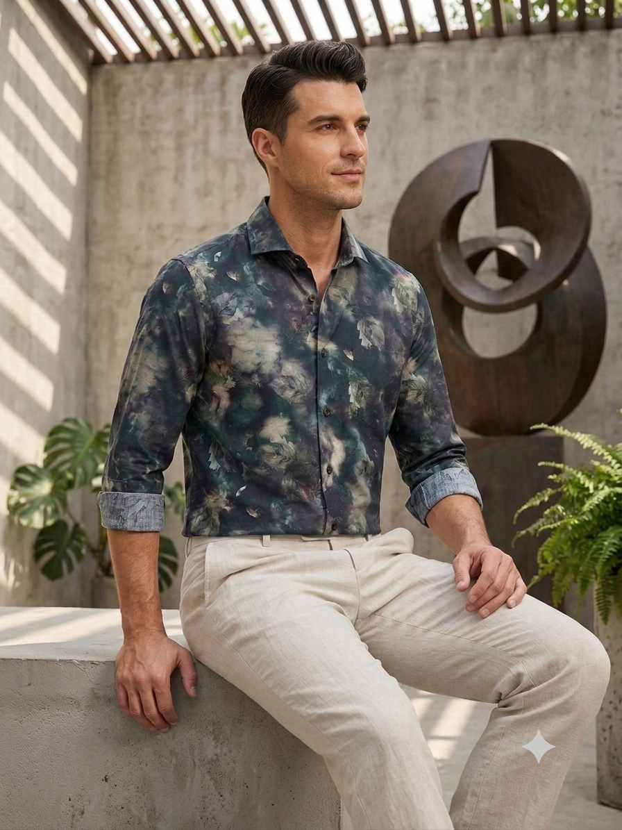 Dark Flora Printed Shirt