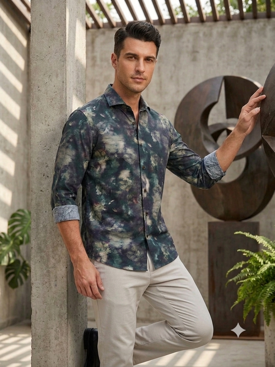 Dark Flora Printed Shirt
