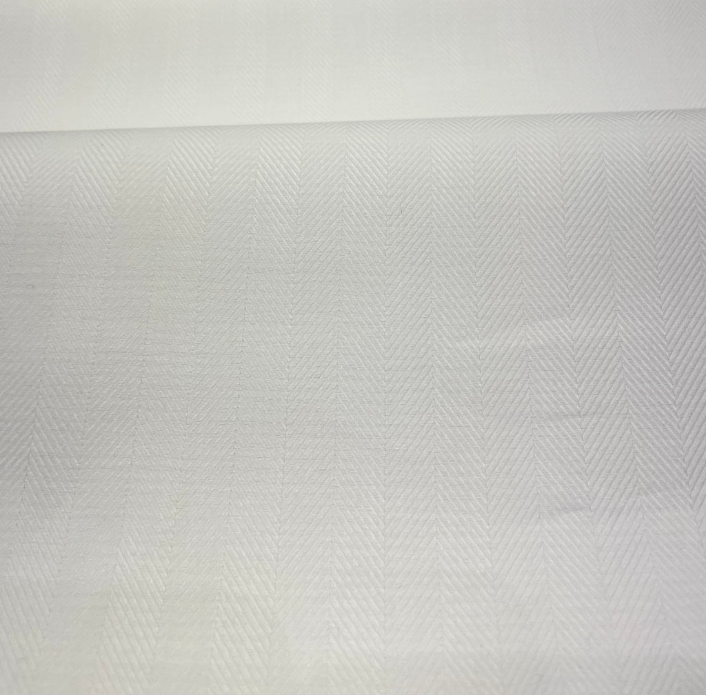 Herringbone White Cotton Shirt