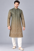 Ethnic Olive Green Bandhej Kurta