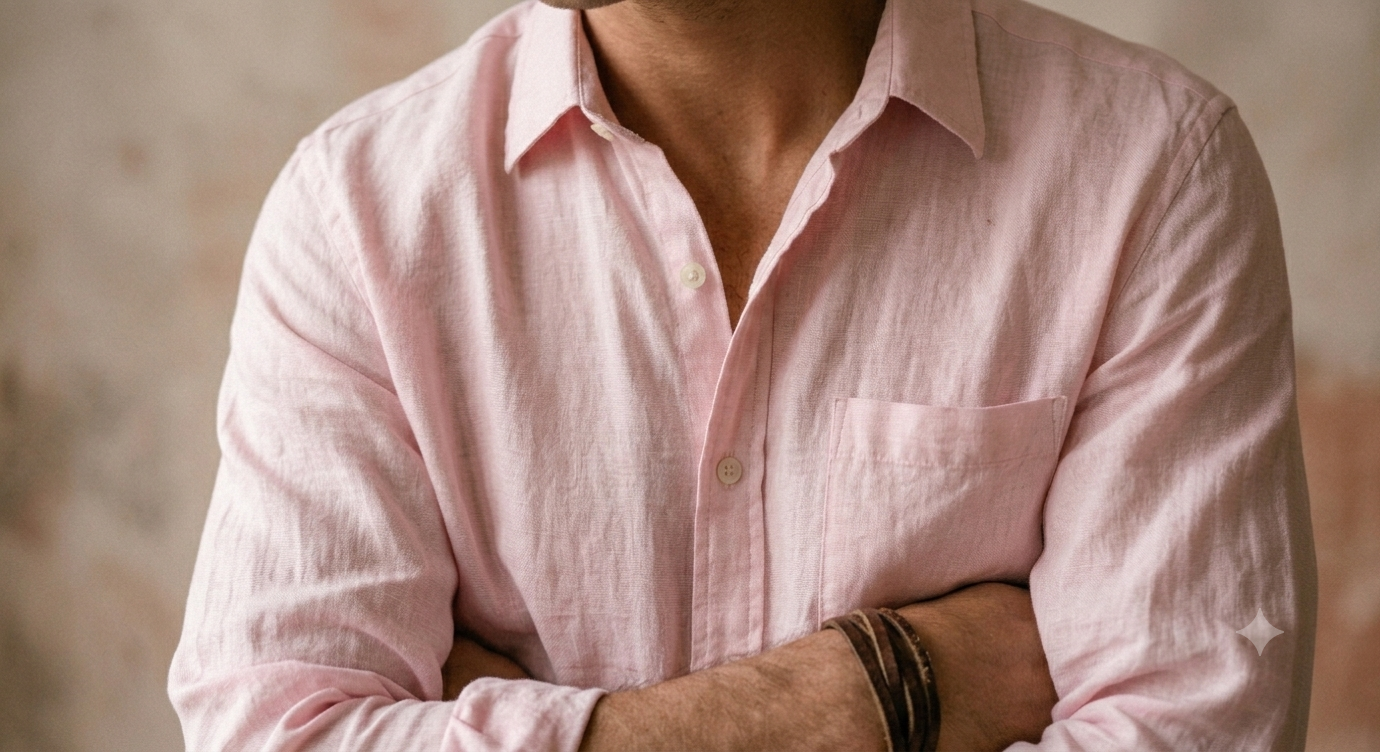 Soft Pink Linen Shirt