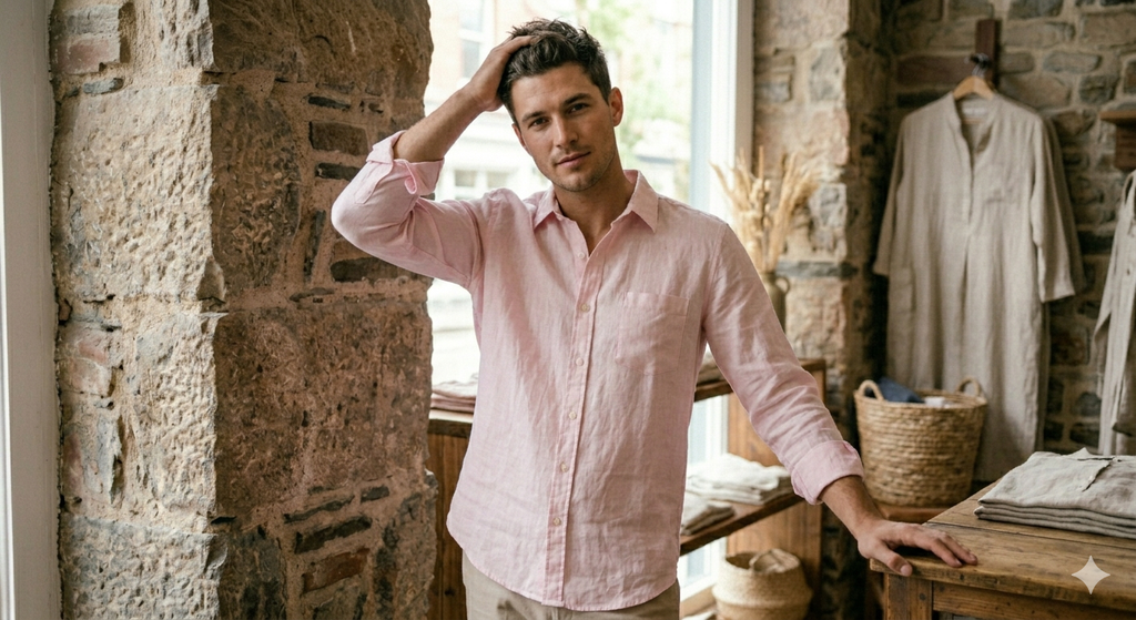 Soft Pink Linen Shirt