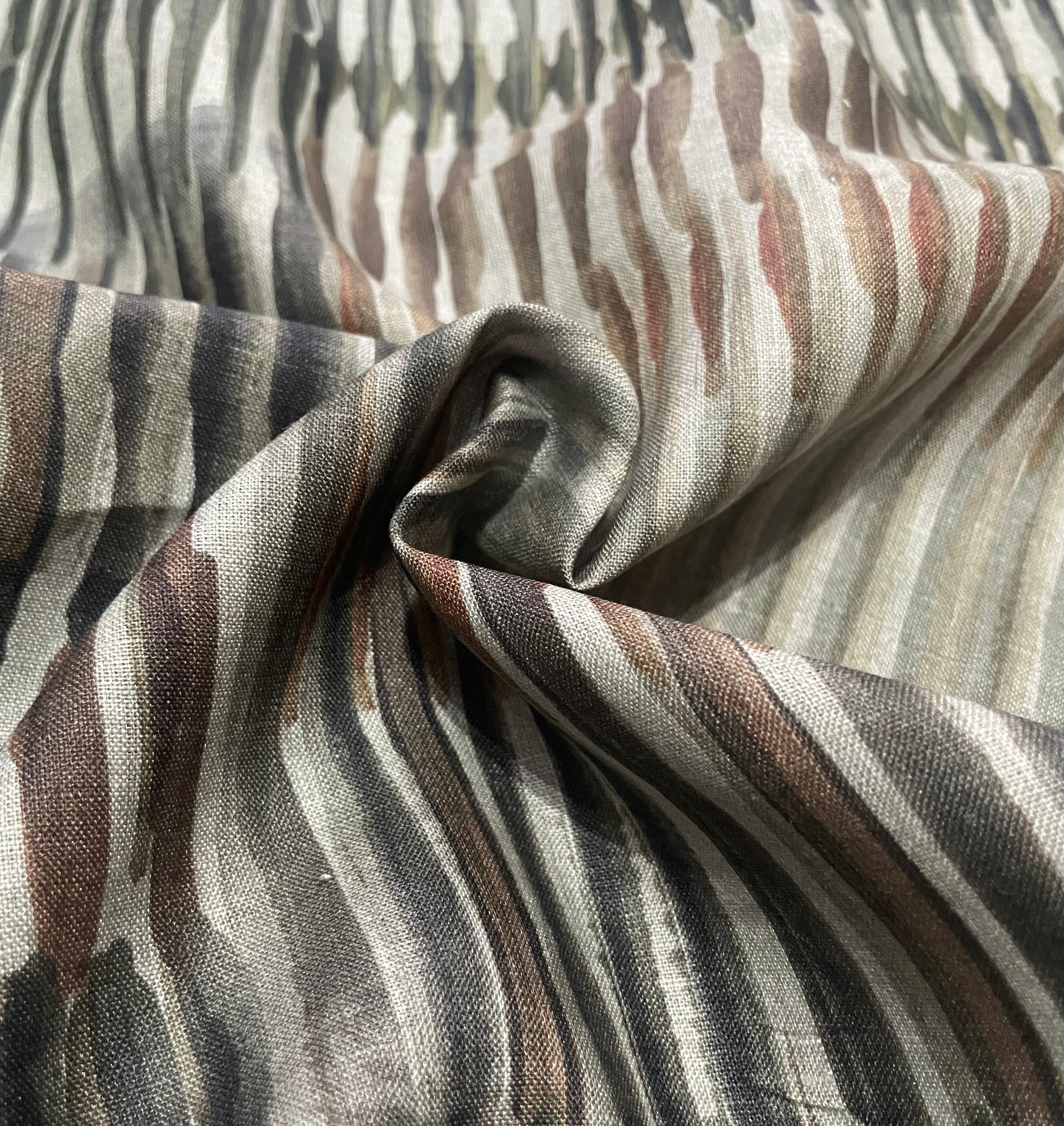Rustic Linear Print Linen Kurta