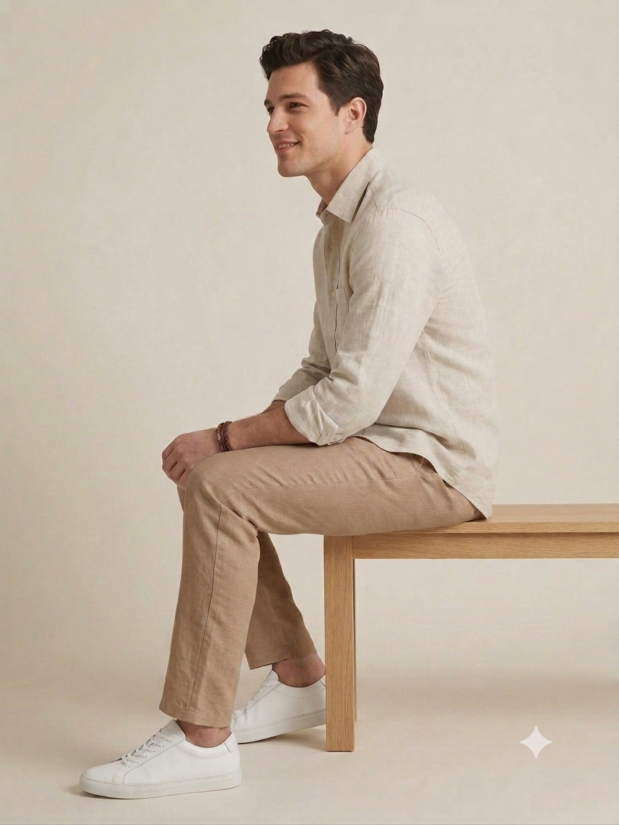 Light Beige Linen Shirt