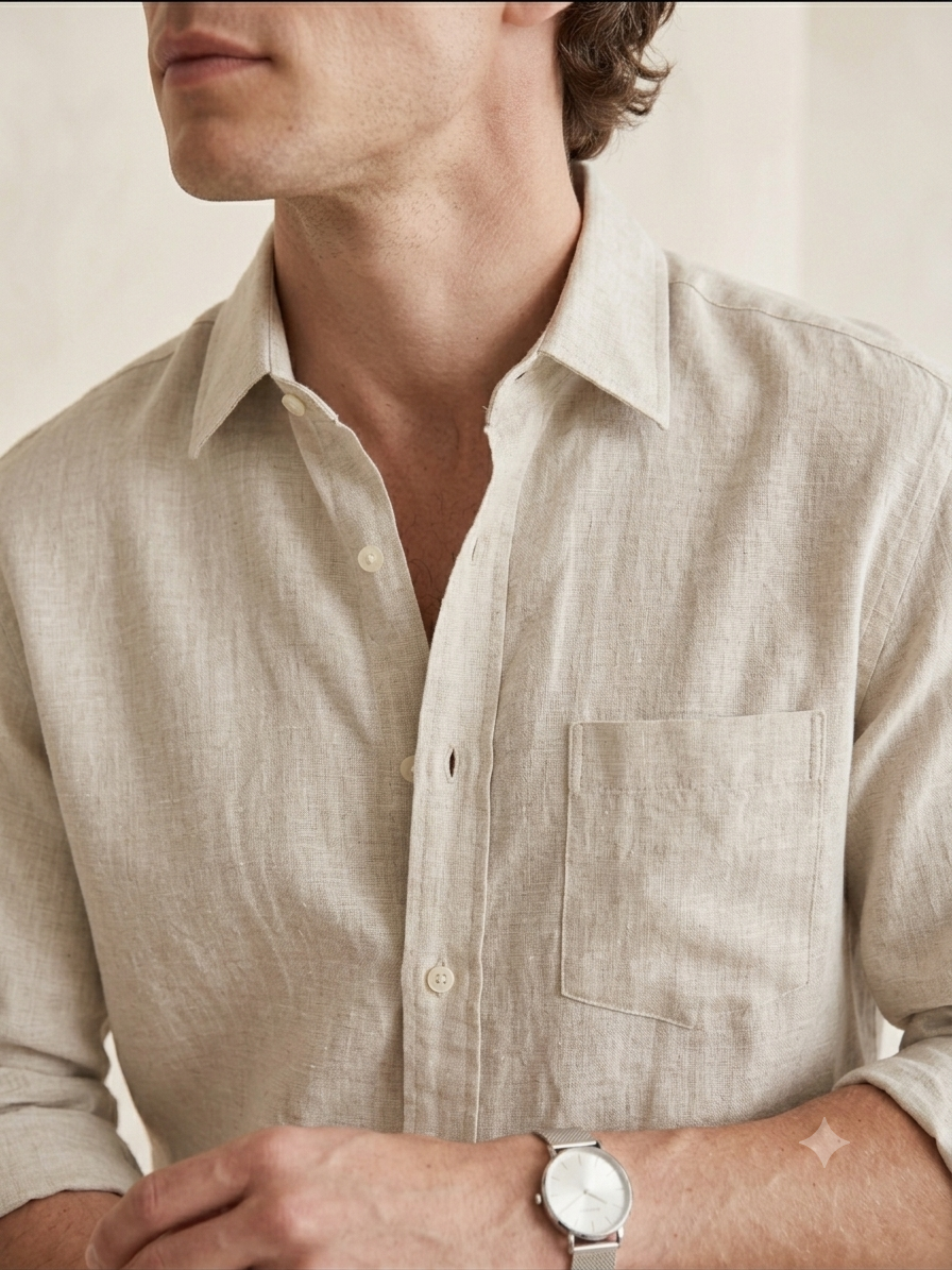Light Beige Linen Shirt