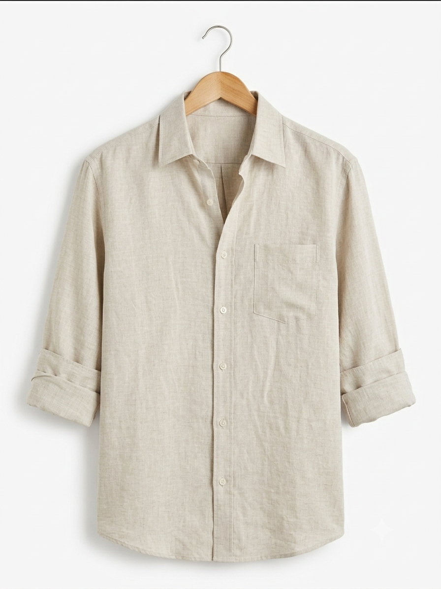 Light Beige Linen Shirt