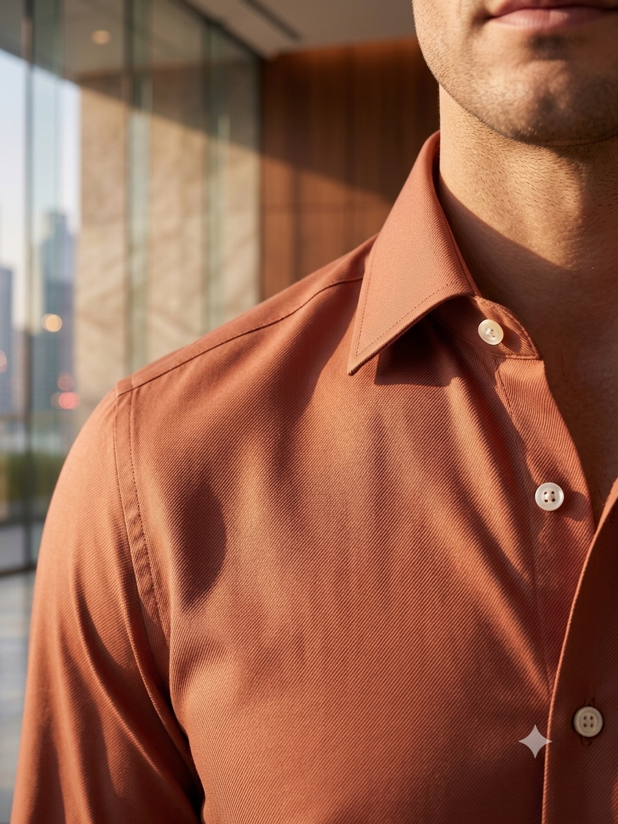 Terracotta Twill Weave Shirt