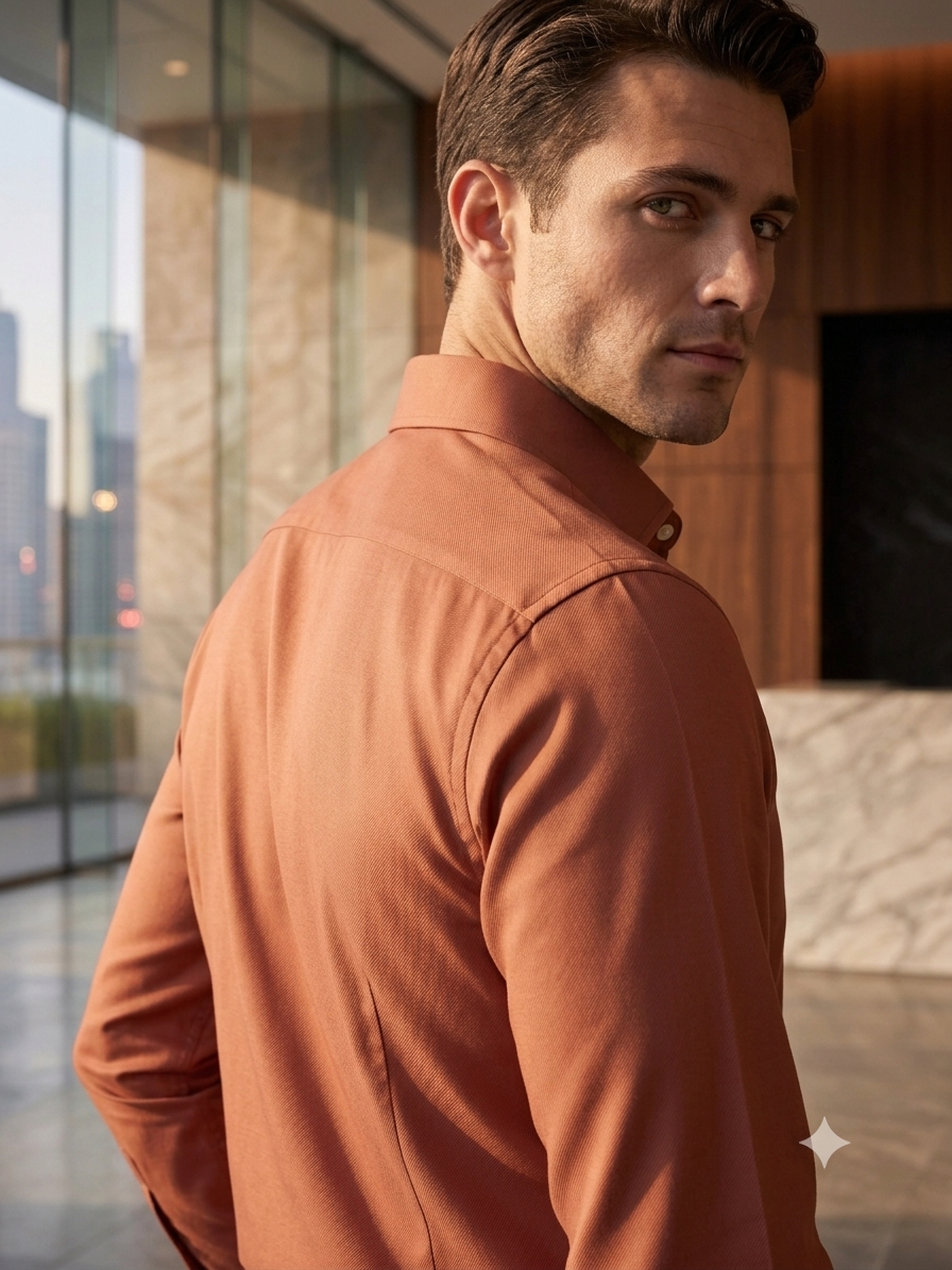 Terracotta Twill Weave Shirt
