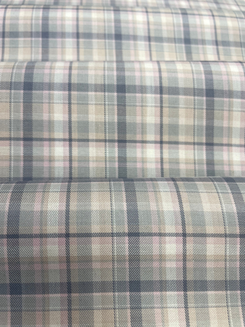 Classic Beige & Grey Plaid Dress Shirt