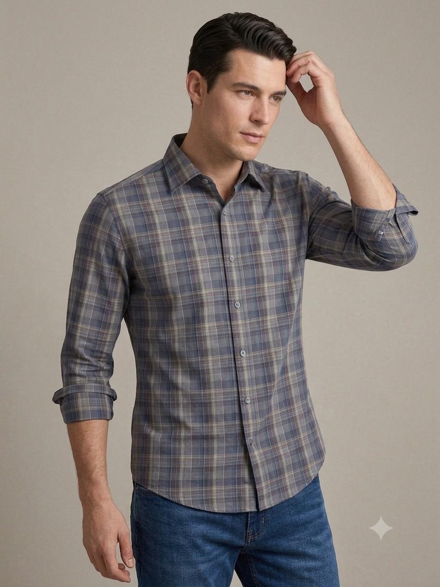 Classic Slate Check Shirt