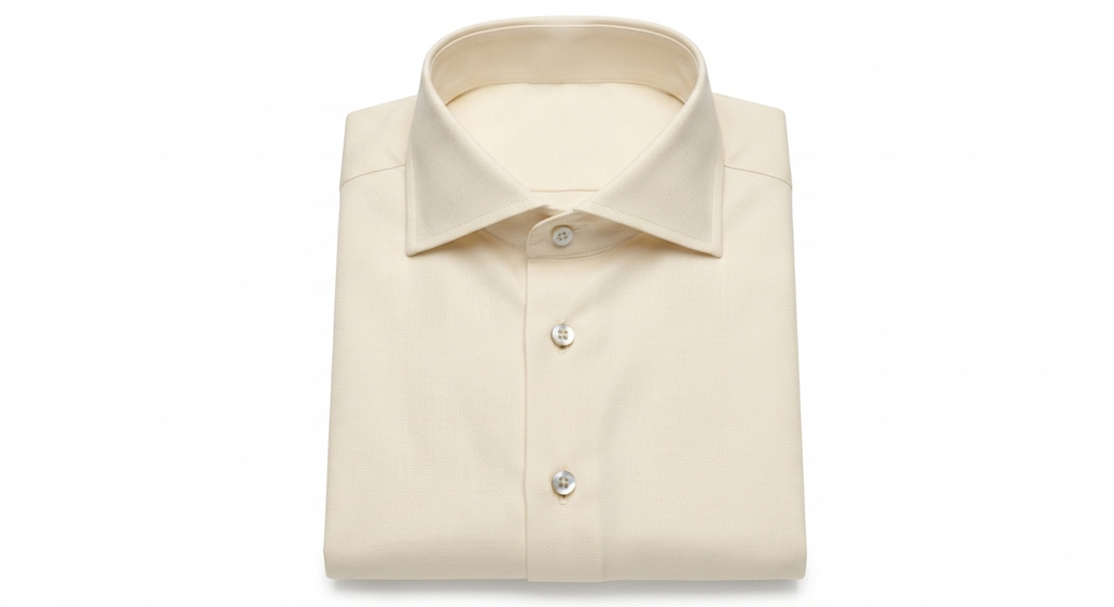 Ivory Cream Cotton Twill Shirt