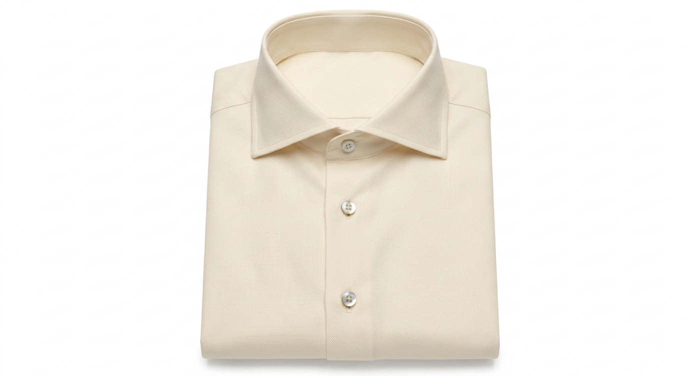 Ivory Cream Cotton Twill Shirt